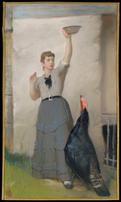 Nutrire il tacchino da Eastman Johnson