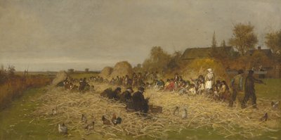 Festa della sgranatura, Isola di Nantucket, 1876 da Eastman Johnson