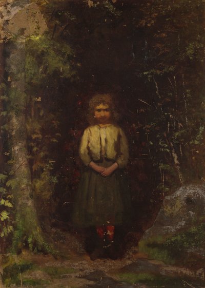 Sul Pendio (recto); Ragazza nel Bosco (verso) da Eastman Johnson