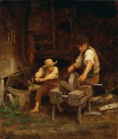 Affilare la falce, 1864 da Eastman Johnson