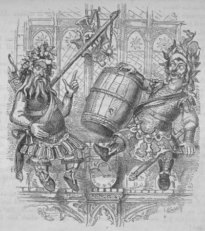 Gog e Magog con una botte da Ebenezer Landells