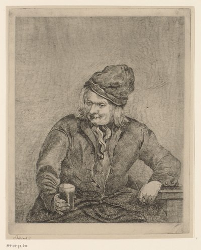 Vecchio con bicchiere e pipa in mano da Eberhard Cornelis Rahms