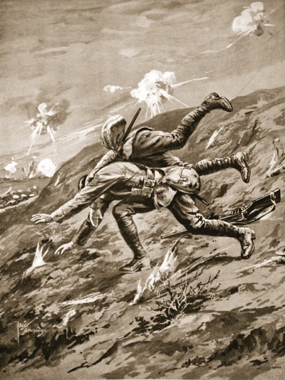 Il Sergente Maggiore Hall cade mortalmente ferito nel tentativo di salvare un compagno ferito da Edgar Alfred Holloway