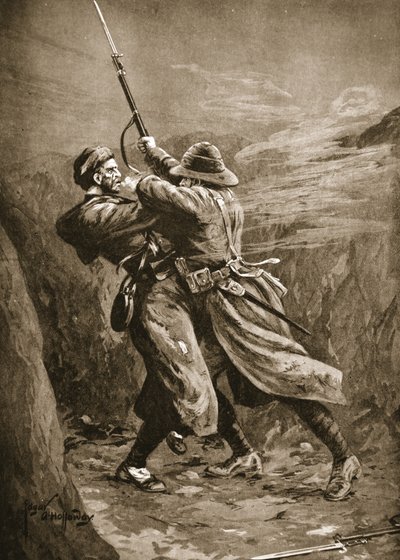 Il Soldato Lavin che Lotta con un Bombardiere Turco in una Trincea Britannica a Suvla Bay, Gallipoli da Edgar Alfred Holloway