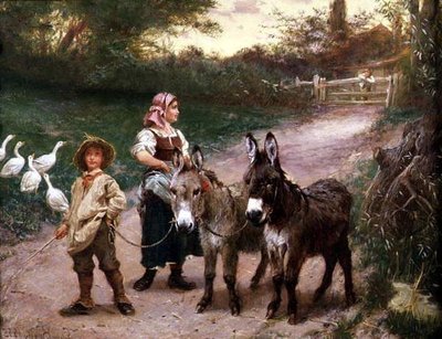 Bambini Contadini con Asini da Edgar Bundy
