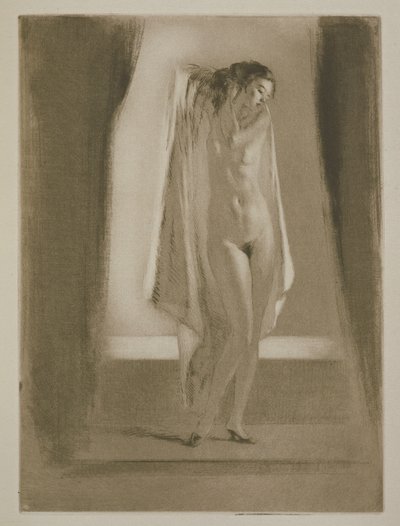 Una donna che esce da un bagno, illustrazione per 