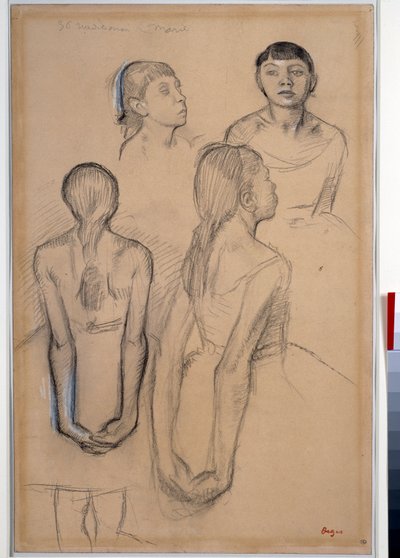 4 studi di giovani ballerine da Edgar Degas
