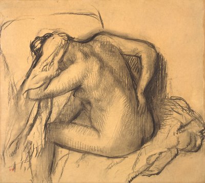 Dopo il bagno, donna che si asciuga i capelli da Edgar Degas