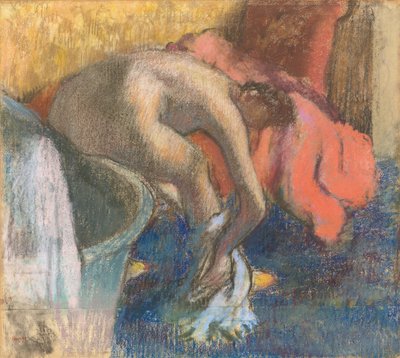 Dopo il bagno, donna che si asciuga la gamba da Edgar Degas