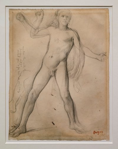 Alessandro e studio delle gambe. Intorno al 1859-1861. Inchiostro nero e grafite su carta da Edgar Degas