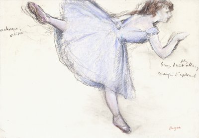 Danzatrice arabesca di profilo, 1885-90 da Edgar Degas