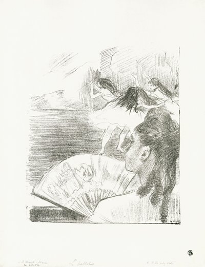 A teatro - Donna con ventaglio, c.1878-80 da Edgar Degas