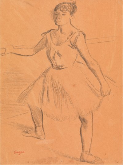 Ballerina in Piedi alla Sbarra da Edgar Degas