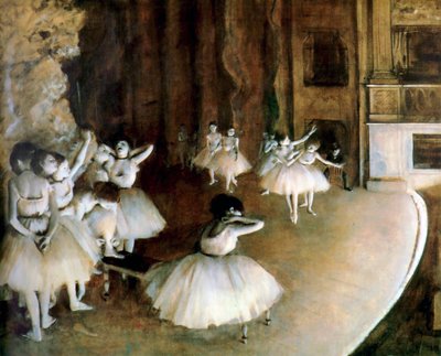 Prova di balletto sul palco, 1874 da Edgar Degas
