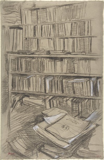 Scaffali di libri, studio per «Edmond Duranty» da Edgar Degas
