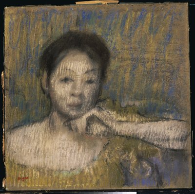 Busto di una donna con la mano sinistra sul mento, c.1895-98 da Edgar Degas