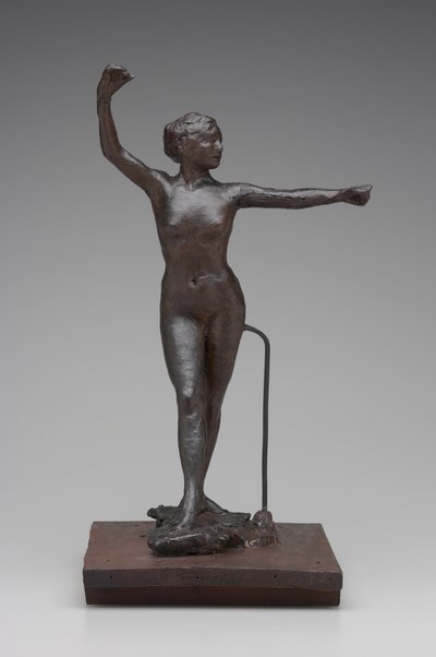 Ballerina pronta a danzare con il piede destro in avanti da Edgar Degas