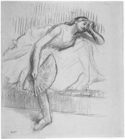 Ballerina che riposa con un ventaglio da Edgar Degas