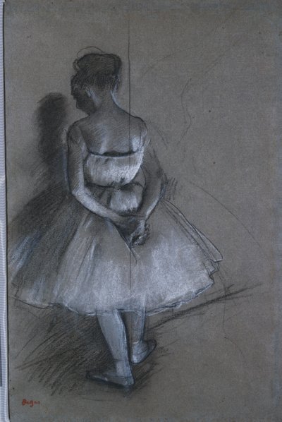 Ballerina in piedi con le mani incrociate dietro la schiena, 1874 da Edgar Degas