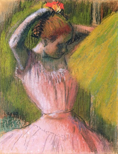 Ballerina che si sistema i capelli, c.1900-12 da Edgar Degas