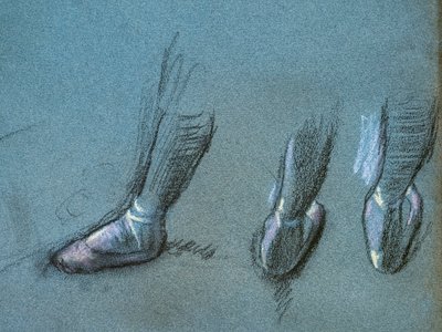 Ballerina di spalle e tre studi di piedi (dettaglio) da Edgar Degas