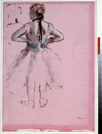 Ballerina di spalle, mani sui fianchi da Edgar Degas