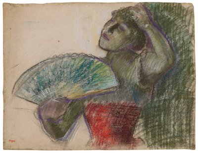 Ballerina con ventaglio da Edgar Degas