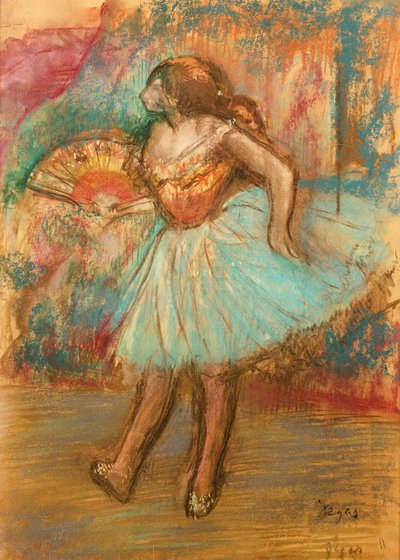 Ballerina con un ventaglio, c.1895-1900 da Edgar Degas