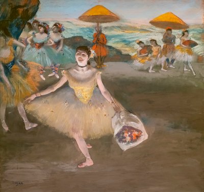 Ballerina con un bouquet di saluto da Edgar Degas