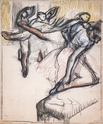 Ballerine che si esercitano nel foyer dell
