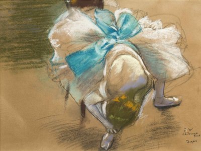 Ballerina che allaccia la sua scarpetta, 1887 da Edgar Degas