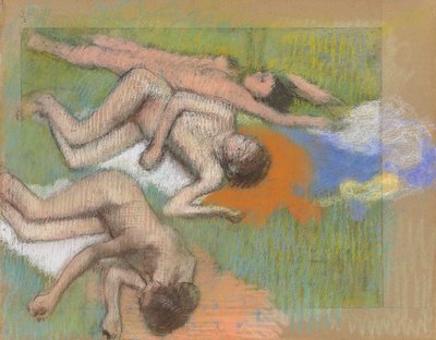 Degas - Dopo un bagno, tre donne nude, 1890-1895 circa da Edgar Degas