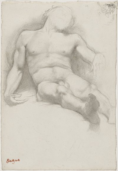 Étude - Homme Nu Couché da Edgar Degas