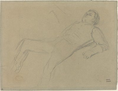 Fantino caduto (studio per "Scena dalla corsa a ostacoli: Il fantino caduto") da Edgar Degas