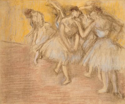 Cinque ballerine sul palco, c.1906-08 da Edgar Degas