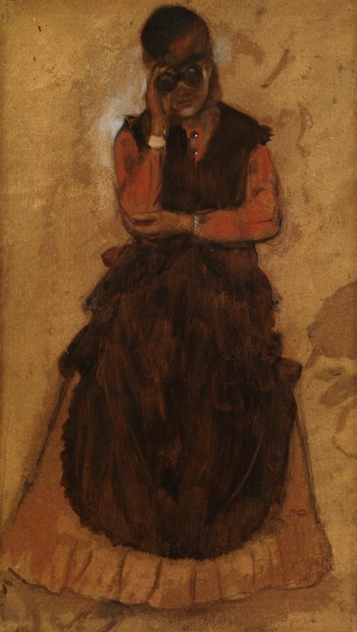 Ragazza che guarda attraverso il binocolo da Edgar Degas