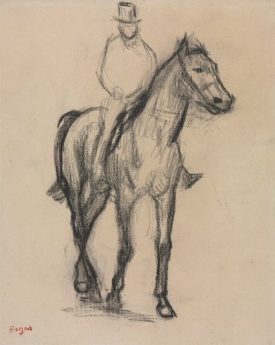 Cavallo e cavaliere, 1890 circa (gesso nero) da Edgar Degas