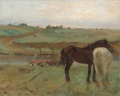 Cavalli in un prato, 1871 da Edgar Degas