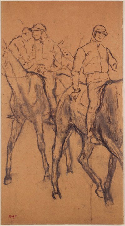 Jockeys auf Pferden da Edgar Degas