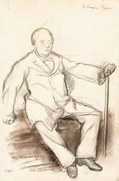 Jules Perrot, studio per Il ballerino Perrot, seduto da Edgar Degas