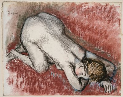 Donna nuda inginocchiata da Edgar Degas