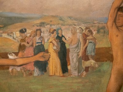Piccole spartane che provocano i ragazzi (dettaglio) da Edgar Degas
