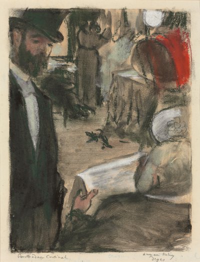 Ludovic Halevy trova Madame Cardinal in un salotto, 1876-1877 da Edgar Degas