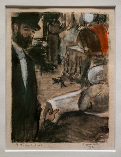Ludovic Halevy trova Madame Cardinal in un camerino. Intorno al 1876-1877 da Edgar Degas