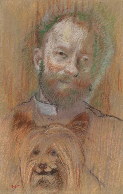 Ludovic Lepic con il suo cane, 1889 da Edgar Degas