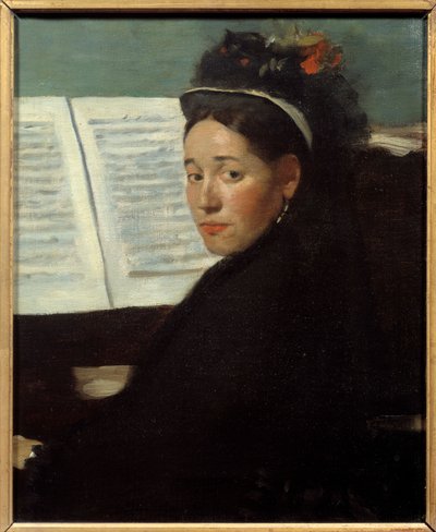 Mademoiselle Dihau, pianista dei concerti Colonne, al pianoforte da Edgar Degas