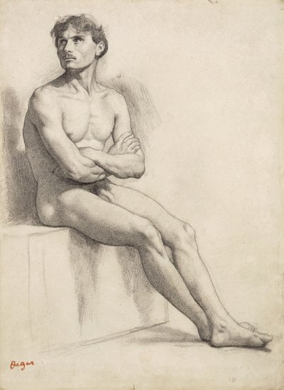 Uomo seduto, studio di nudo, 1858 da Edgar Degas