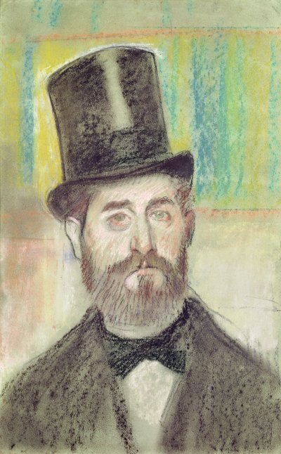 Uomo con cappello da opera da Edgar Degas