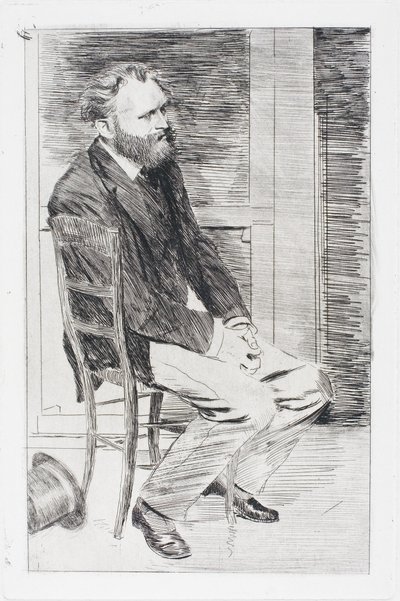 Manet seduto, girato a destra da Edgar Degas