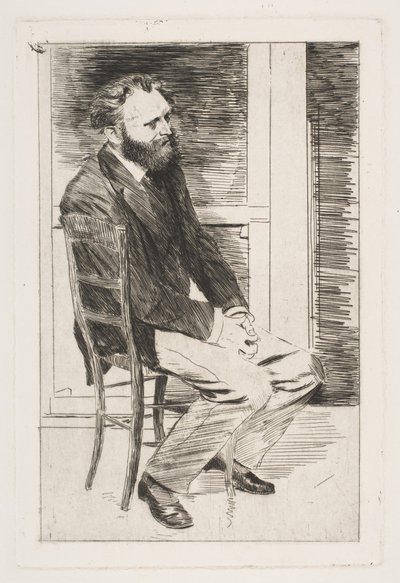 Manet seduto, rivolto a destra, 1864-65 da Edgar Degas